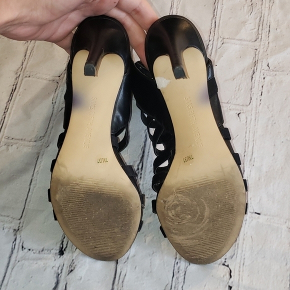 Black Saks Fifth Ave 'Deanna' Caged Sandals - 7 - Picture 16 of 16